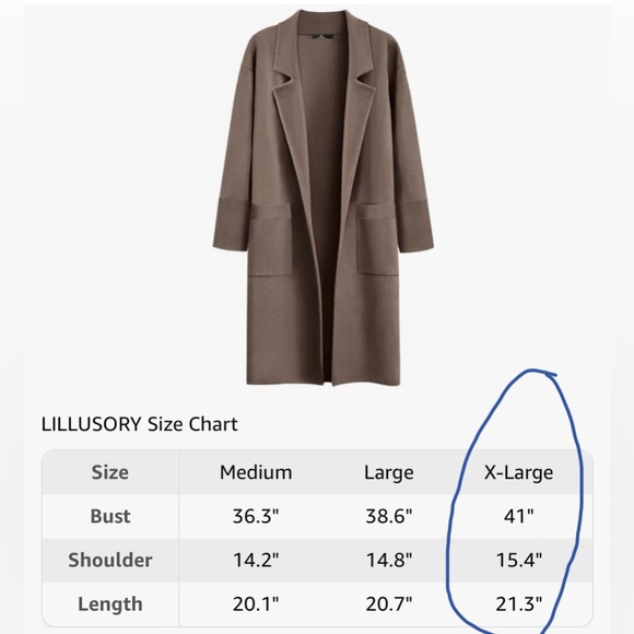 Lillusory Women’s Nutmeg Long Dressy Coatigan Jacket - XL - Bleach Stained - Picture 12 of 12